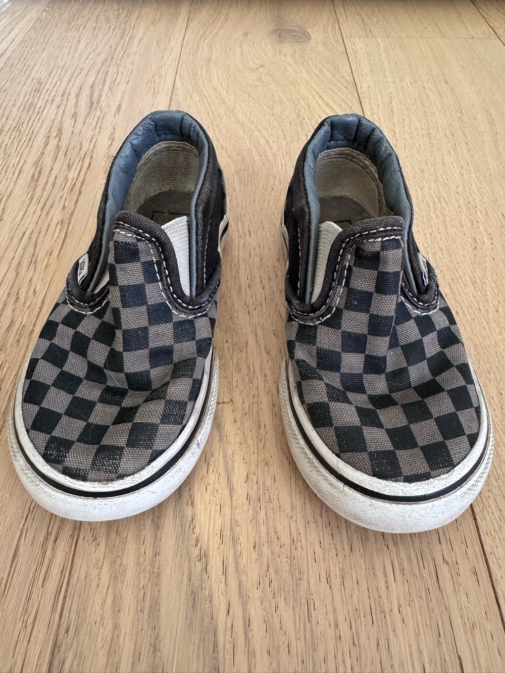 Vans Toddler Shoes Off The Wall Checkerboard 6.5 Black Gray Slip On Sneakers